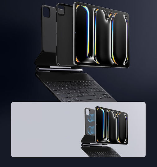Flip Cover Περιστρεφόμενη με Πληκτρολόγιο Γκρι (Ipad Pro 13 M4 2024)
