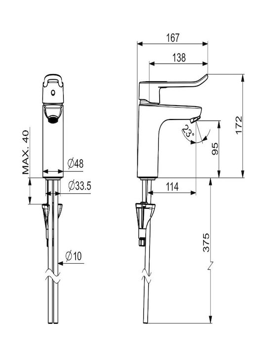 Hansa Clinica Mixing Tall Sink Faucet Silver