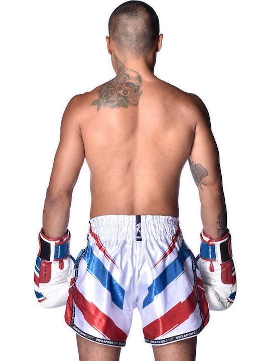 Боксерки Muay Thai 8 Weapons Shift – Бял Тъмносин Червен