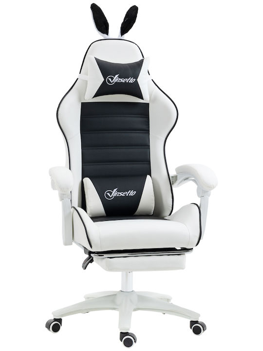 Vinsetto 921-621V00BK Καρέκλα Gaming Δερματίνης με Υποπόδιο Μαύρη