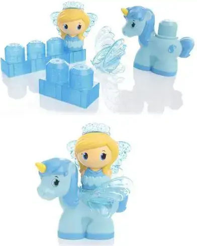 Mega Bloks Конструктори First Builders Constructor Princess and Blue Pony за 1-5 Годишни 5 бр