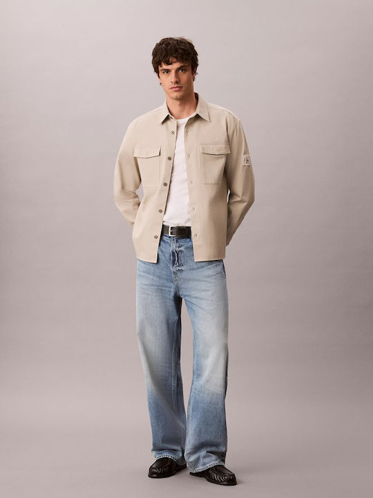Μακρυμάνικo Overshirt Μπεζ