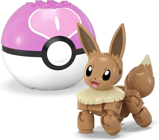 Mattel Cuburi de construit Pokemon Mega Set Charmander și Eevee pentru 6+ Ani 40 bucăți