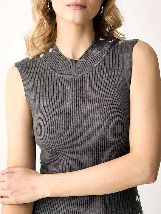 Sommer Midi Abendkleid Grau