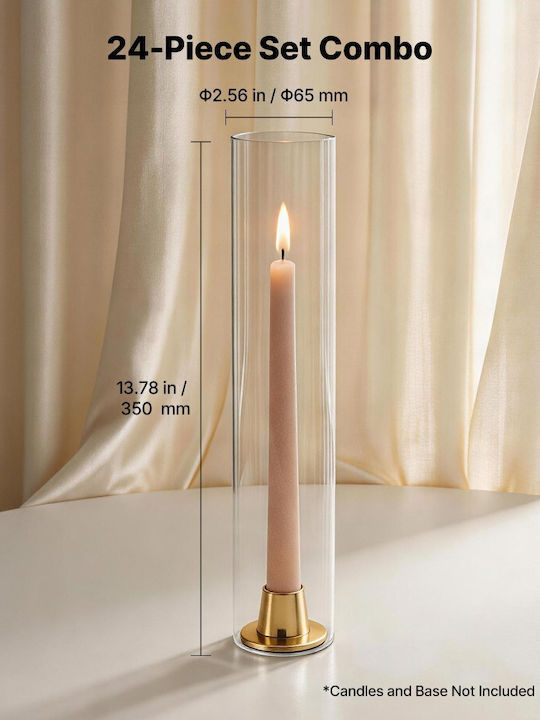 Vevor Carafă de Servire din Sticlă 35cm cu Dop Transparentă 24buc