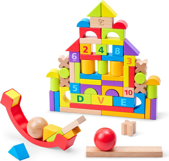 Hape Cuburi de construit Educative Grow-With-Me Din Lemn pentru 1-6 Ani 80 Buc
