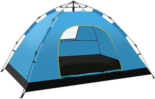 Cort Camping Igloo de Cățărare Depozitare Albastră 4 Anotimpuri pentru 3 Persoane Impermeabilă 3000mm 200x140x115cm