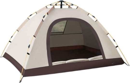 Cort Camping Igloo de Cățărare Depozitare Gri 4 Anotimpuri pentru 3 Persoane Impermeabilă 3000mm 200x140x115cm