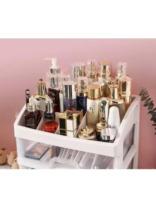 Soulima Organizator Cosmetice Cu 3 Sertare Alb 27x23.5x17cm