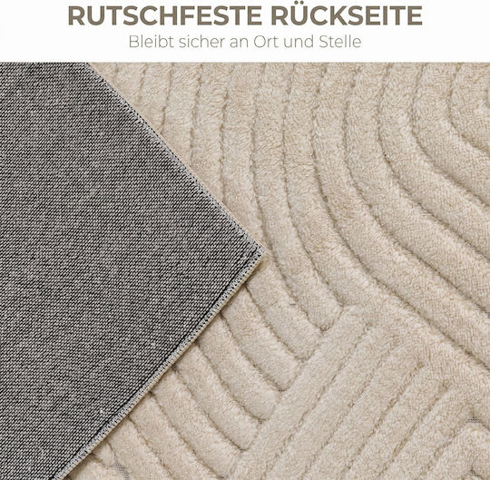 HomCom Covor Antiderapant Rectangular Crem Alb 160x230cm
