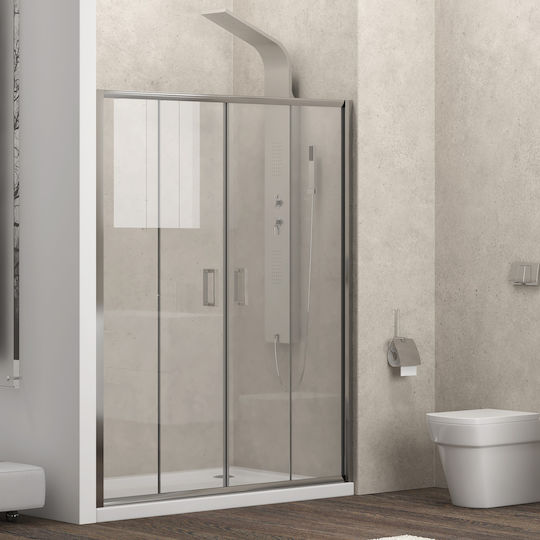Karag New Flora 600 Διαχωριστικό Ντουζιέρας με Συρόμενη Πόρτα 180x180cm Clear Glass Cromo Karag New Flora 600 Διαχωριστικό Ντουζιέρας με Συρόμενη Πόρτα 180x180cm Clear Glass Cromo