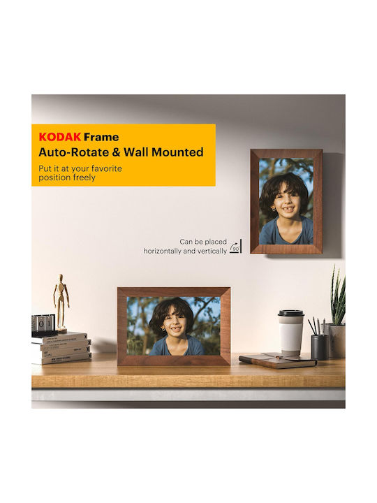 Kodak Cf102p Wall-mounted Wooden Photo Frame with Brown Frame