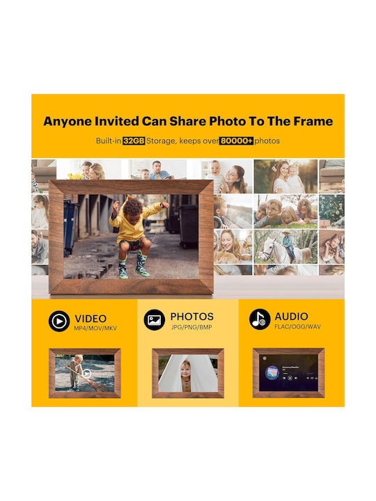 Kodak Cf102p Wall-mounted Wooden Photo Frame with Brown Frame