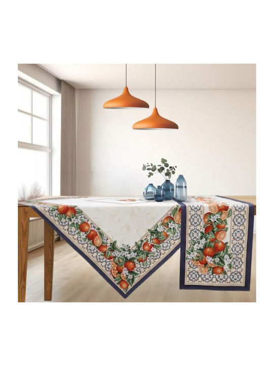 Dimeco Runner Valencia Ecru Blue 45x140cm