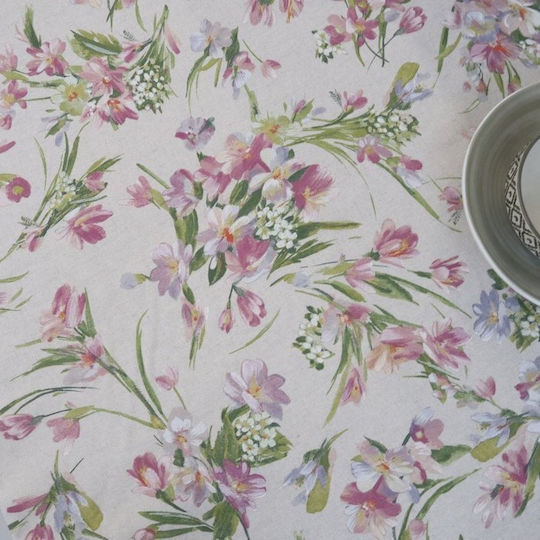Dimeco Checkered Floral Tablecloth 85x85cm