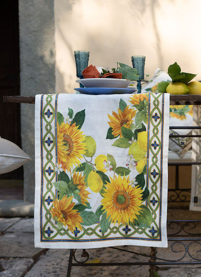 Tessitura Toscana Telerie Linen Runner Etruscan Yellow 45x170cm