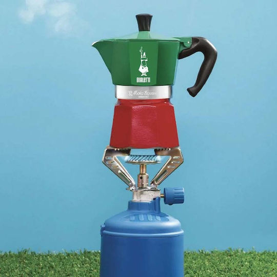 Bialetti Moka Express Tricolore Stovetop Espresso Pot 6 Cups Green