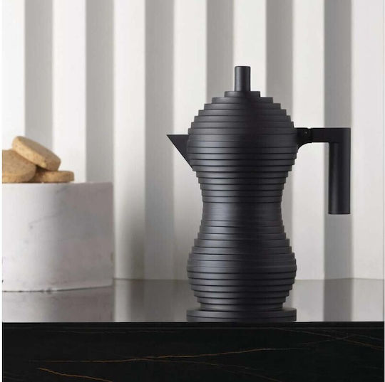 Alessi Alessi Stovetop Espresso Pot 3 Cups Black