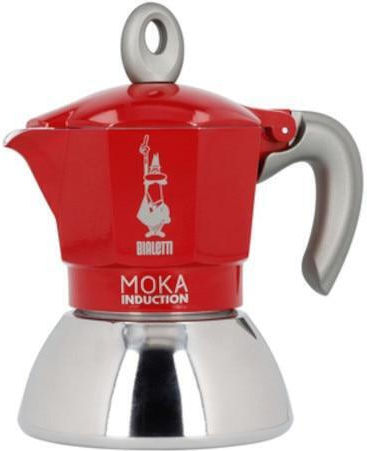 Bialetti Moka Induction Μπρίκι Espresso 2cups Κόκκινο