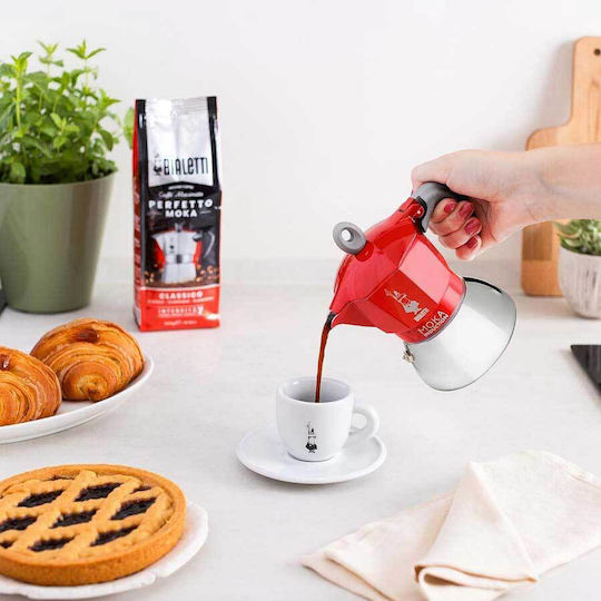 Bialetti Moka Induction Μπρίκι Espresso 2cups Κόκκινο