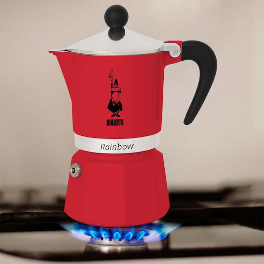 Bialetti Rainbow Espressokocher für den Herd 6 Tassen Rote