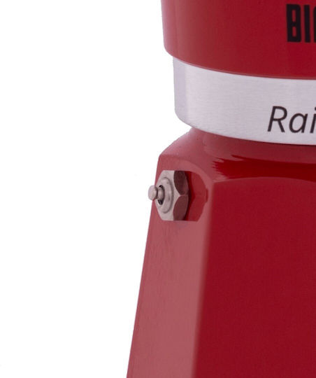 Bialetti Regenbogen Espressokocher für den Herd 1 Tassen Rot