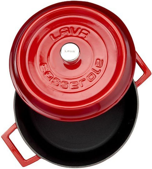 Lava Trendy Βαθιά Κατσαρόλα από Μαντέμι 2.82lt / 20cm Κόκκινη