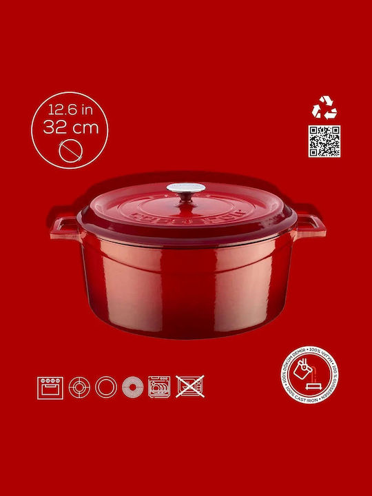 Ready Deep Pot made of Cast Iron 9.8lt / 32cm