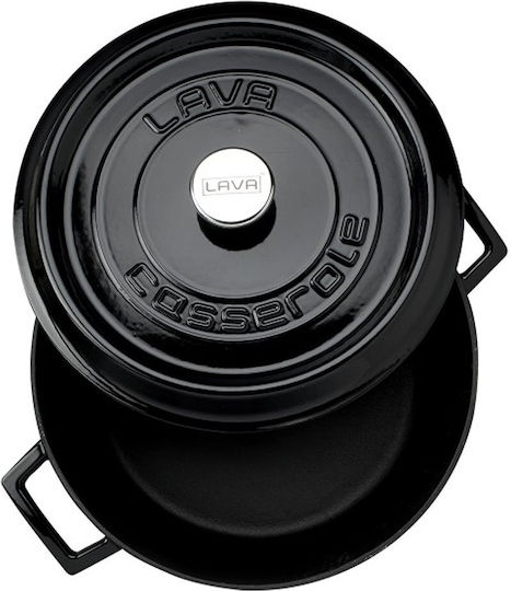 Lava Trendige Gusseisen Kochtopf aus Μαντέμι 10lt / 32cm Schwarze