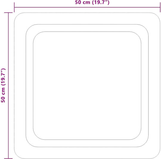 vidaXL Oglindă de baie Led 50x50cm Transparent