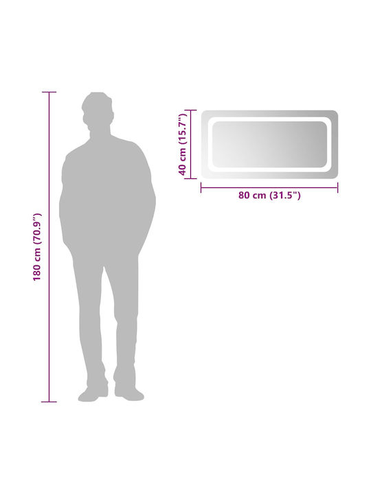vidaXL Badezimmerspiegel Led 80x40cm Transparent