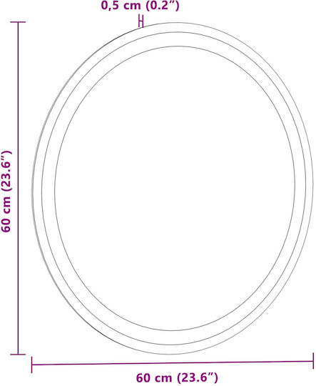 vidaXL Καθρέπτης Μπάνιου Led Αφής 60x60cm Διάφανος