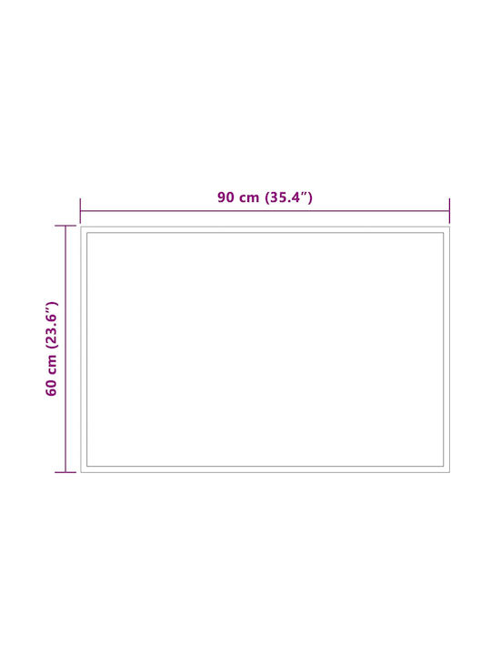 vidaXL Καθρέπτης Μπάνιου Led 90x60cm Διάφανος