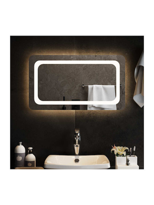 vidaXL Καθρέπτης Μπάνιου Led 70x40cm Διάφανος
