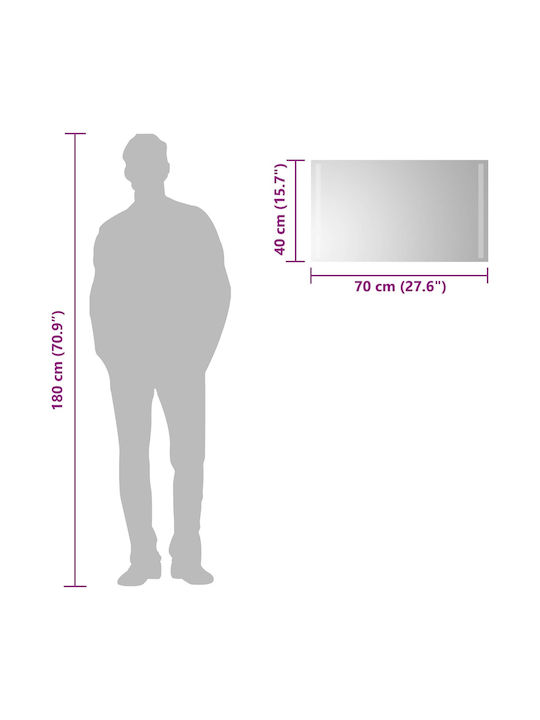 vidaXL Oglindă de baie Led 70x40cm Transparentă