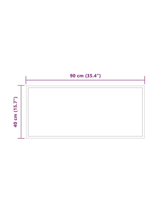 vidaXL Bathroom Mirror Led 90x40cm Transparent