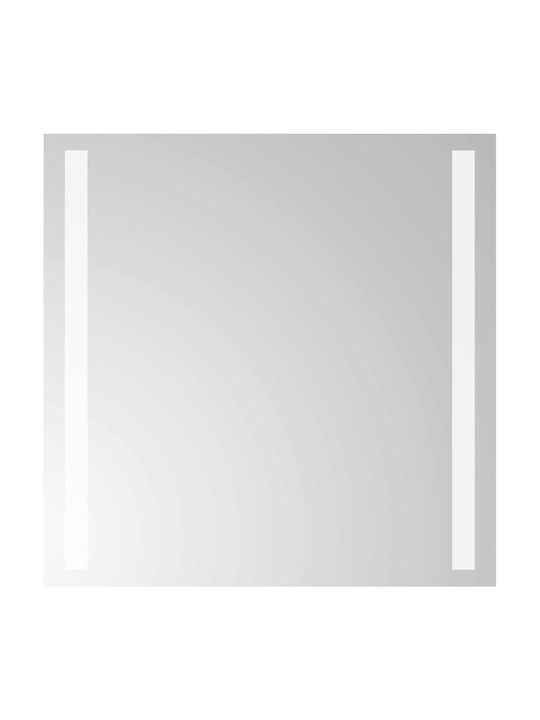 vidaXL Огледало за баня LED 40x40cm Прозрачен