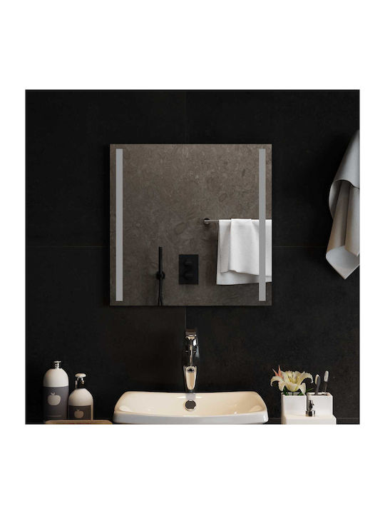 vidaXL Oglindă de baie Led 50x50cm Transparentă