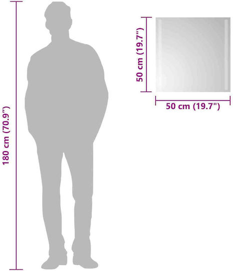 vidaXL Bathroom Mirror Led 50x50cm Transparent