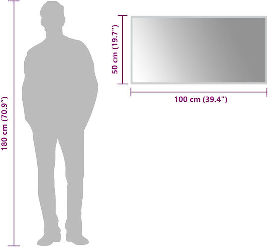vidaXL Oglindă de baie LED 100x50cm Transparentă