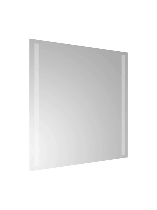 vidaXL Oglindă de baie Led 50x50cm Transparentă