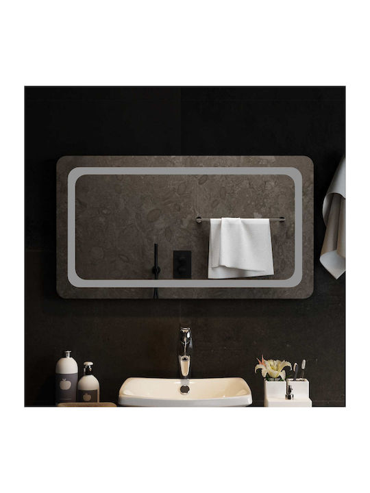 vidaXL Badezimmerspiegel Led 90x50cm Transparent