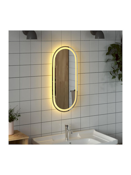 vidaXL Καθρέπτης Μπάνιου Led 80x35cm Διάφανος