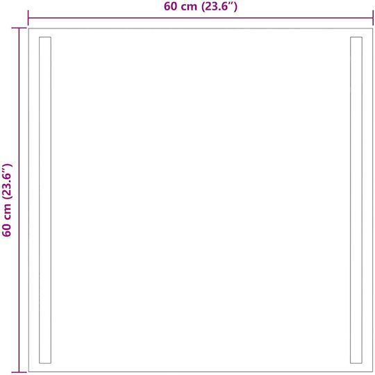 vidaXL Badezimmerspiegel Led 60x60cm Transparent