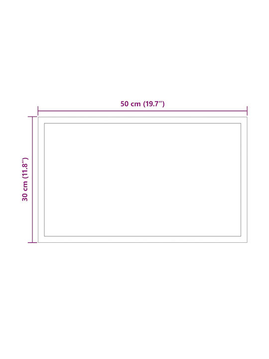 vidaXL Oglindă de baie Led 50x30cm Transparentă
