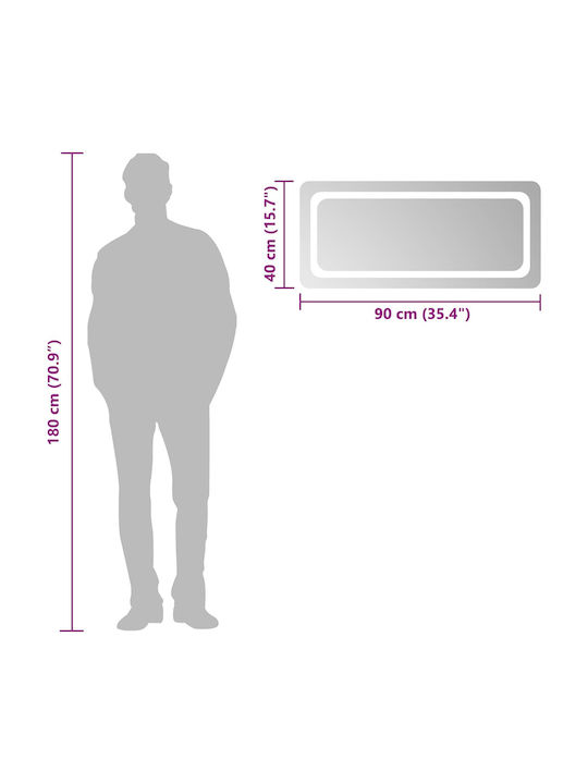 vidaXL Badezimmerspiegel Led 90x40cm Transparent