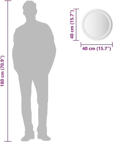 vidaXL Bathroom Mirror Led Touch 40x40cm Transparent