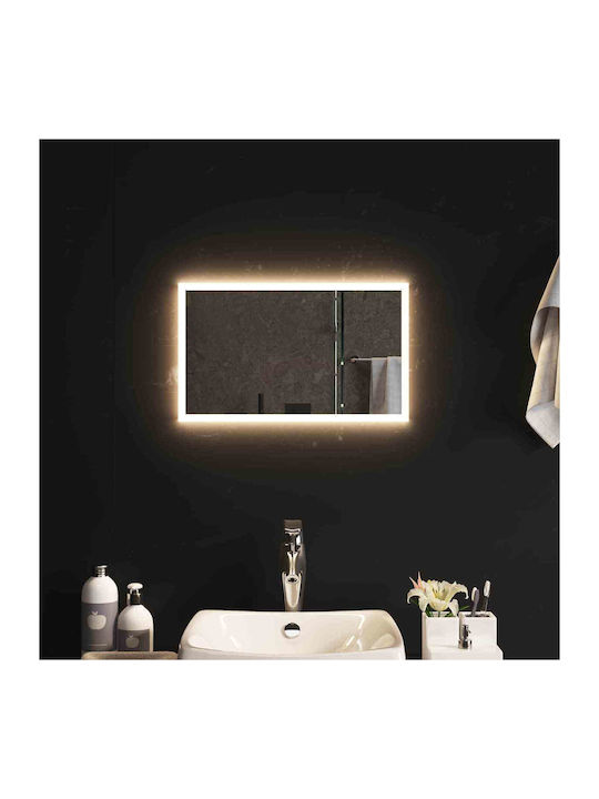 vidaXL Oglindă de baie Led 50x30cm Transparentă