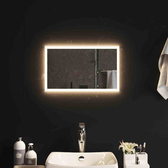 vidaXL Καθρέπτης Μπάνιου Led 50x30cm Διάφανος