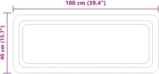 vidaXL Καθρέπτης Μπάνιου Led 100x40cm Διάφανος